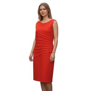 NWT Ivanka Trump Size 16 Sheath Dress Orange Starburst Sleeveless